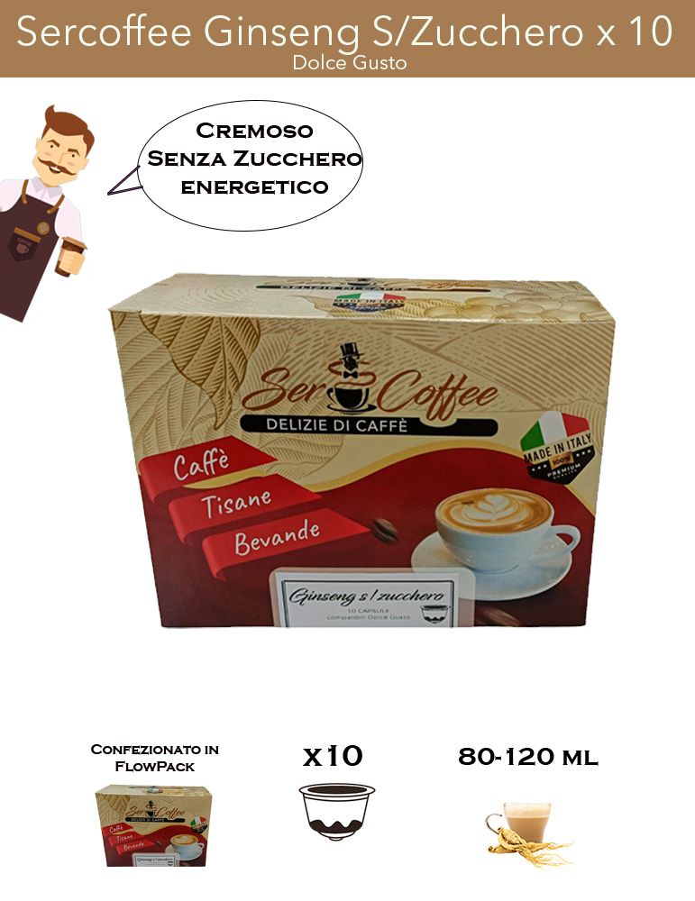 Dolce Gusto SerCoffee Ginseng Senza Zucchero x10 Comp. SerCoffee - 1