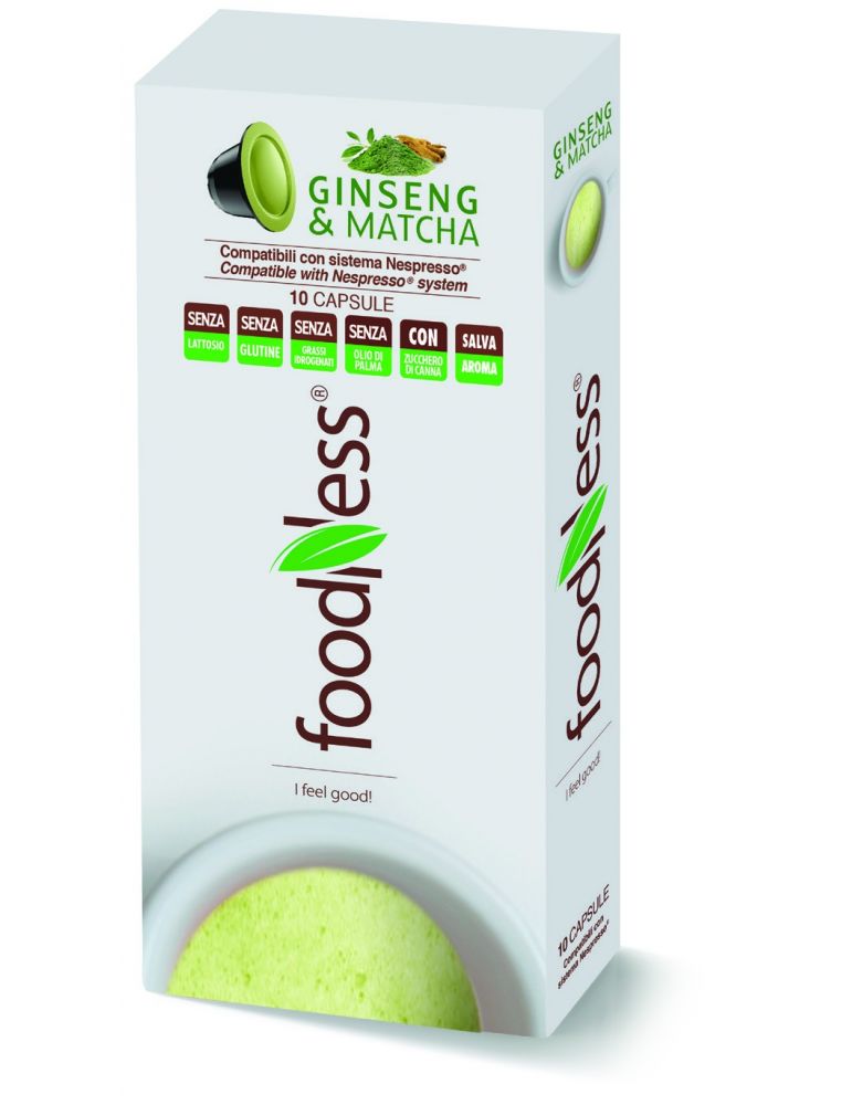 Foodness 10 Capsule Compatibili Nespresso Ginseng Matcha