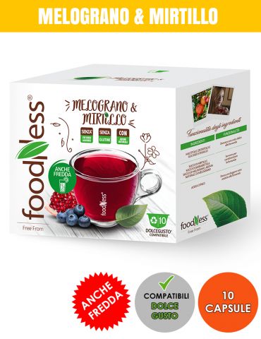 FOODNESS 10 Capsule Compatibili DOLCE GUSTO MELOGRANO & MIRTILLO